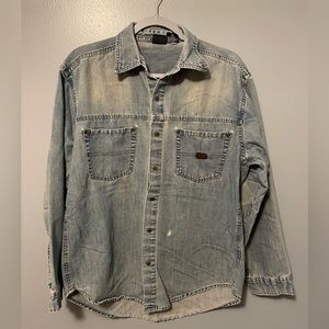 Distressed Denim shirt jacket